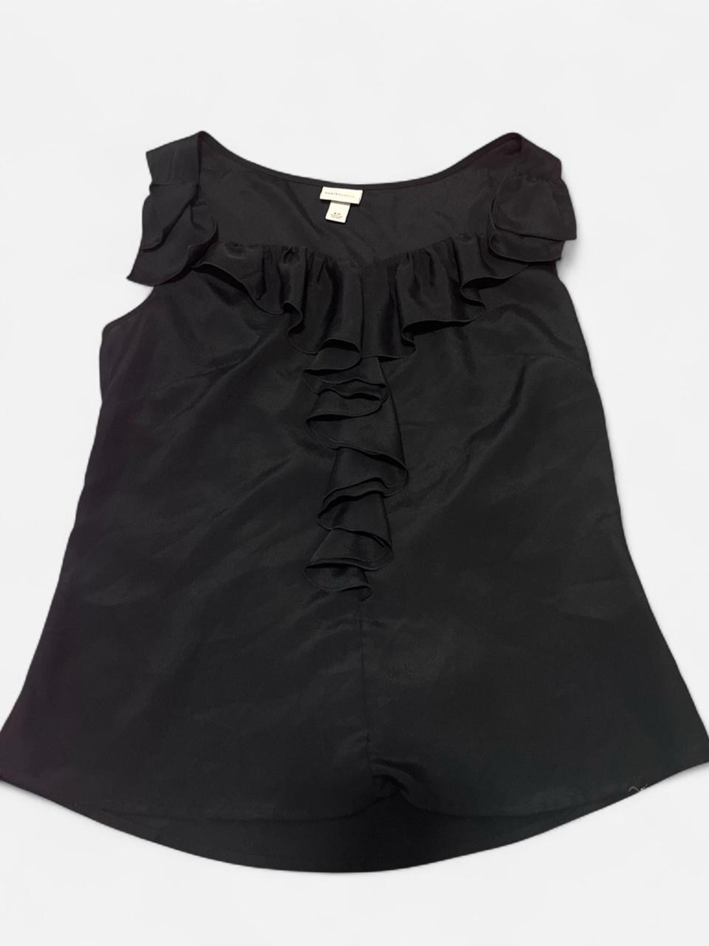 Merona Black Ruffle-Front Sleeveless Blouse